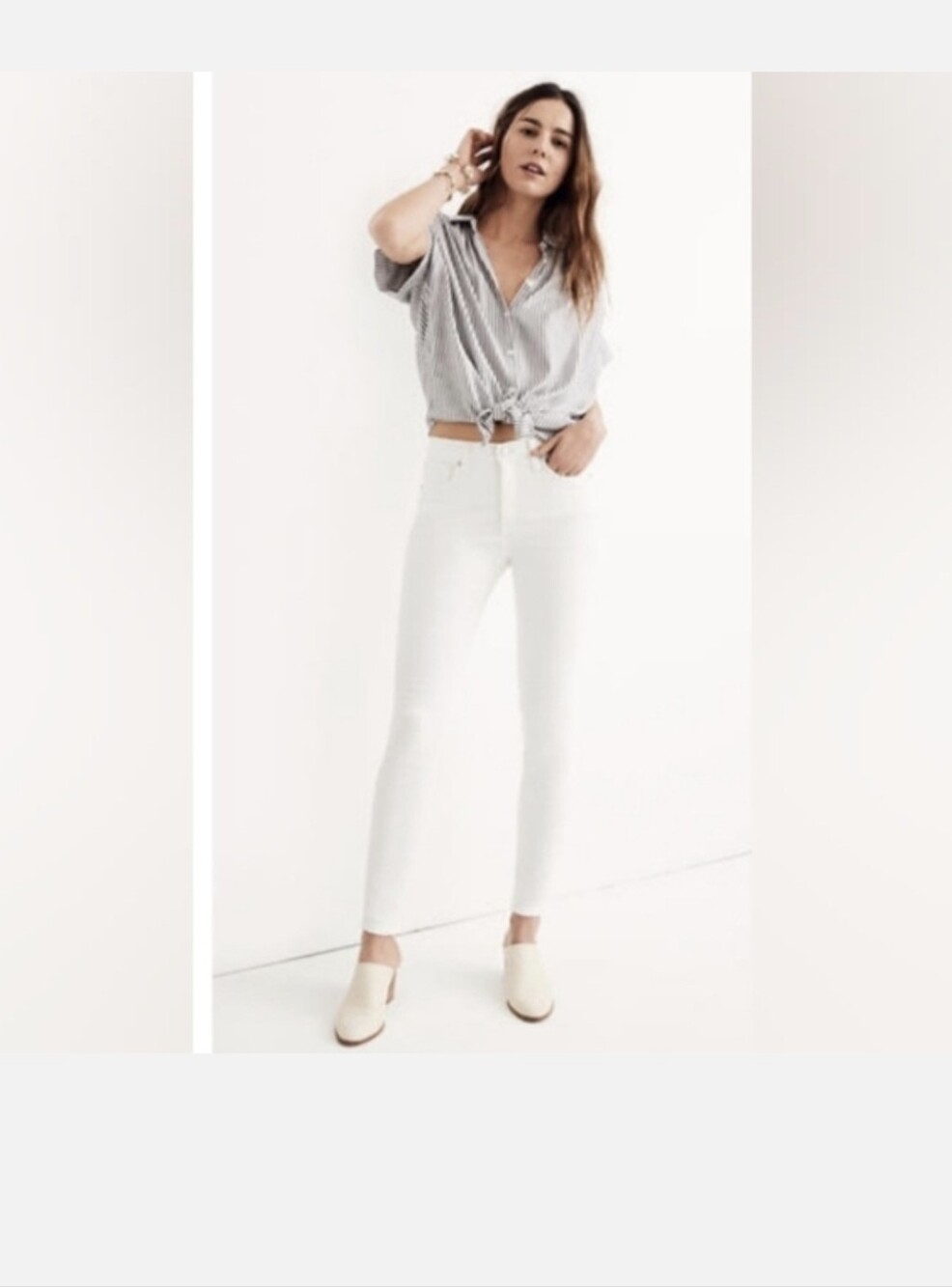 Madewell 9" High Riser Skinny Skinny White Jeans Pant Denim Size 30